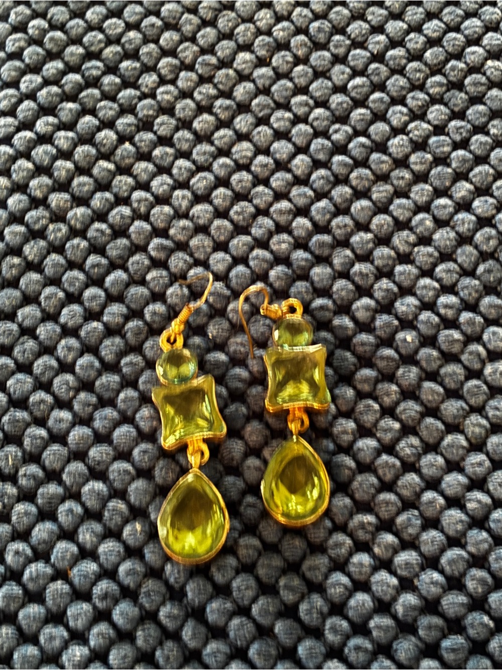 Silpada Sterling silver earrings with green Swarovski crystals.
